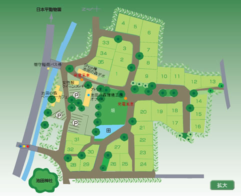 エコロジー団地 池田の森　イラストマップ